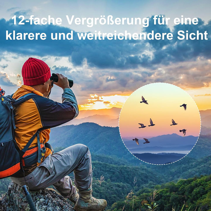 Usogood 12x50 Monokular Teleskop Erwachsene,HD Monokular Fernrohr mit BAK4 Prisma und FMC Beschichtu