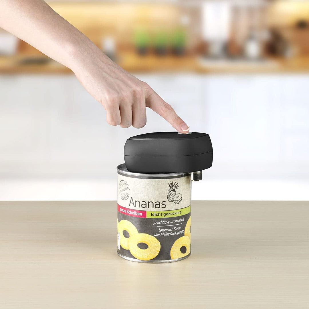 Rosenstein & Söhne Electric Can Opener: 2er-Set Sicherheits-Dosenöffner mit Akku, wiederverschliessb