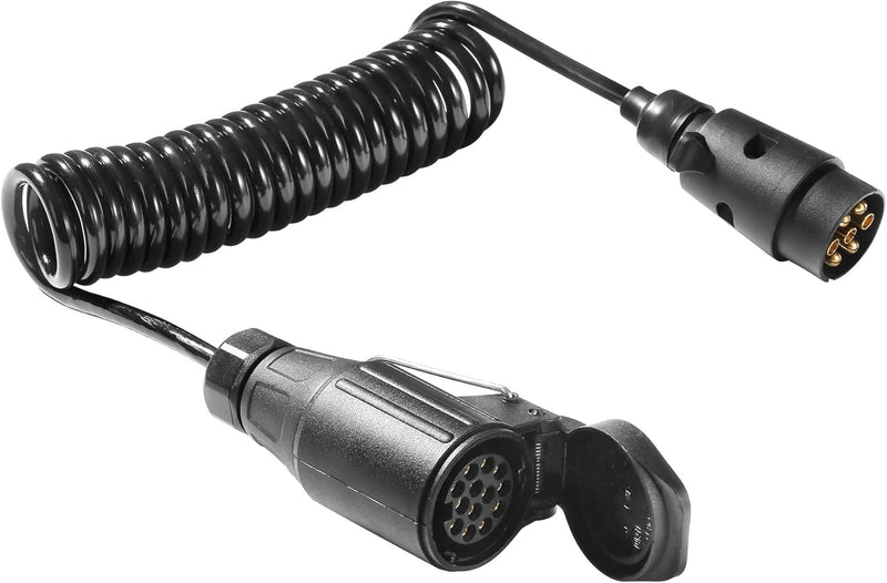 AGRISHOP Anhängerkabel Adapterkabel 7auf 13-polig 12v 2.8m,Anhänger Verlängerung Spiralkabel 7-13pol