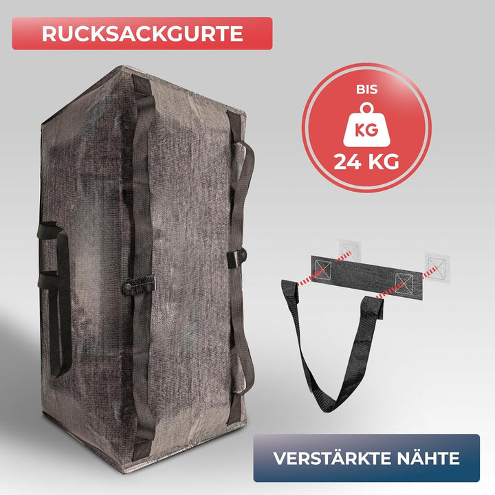 WRAPPYBAG 4er-Set Grosse Kunststoff-Aufbewahrungstaschen – Jumbo XXL Umzugstaschen – Wasserdicht, St