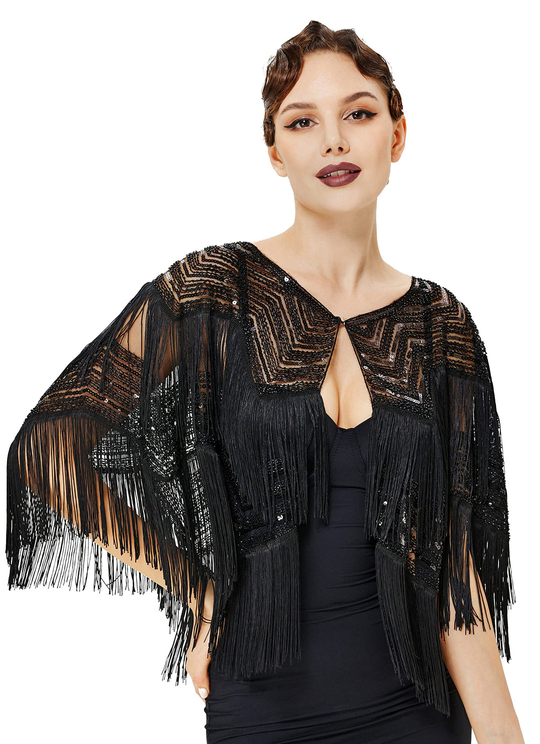 BABEYOND Damen Pashmina-Schal Einheitsgrösse Schwarz, Einheitsgrösse Schwarz