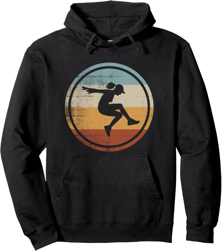 Retro Vintage Design Leichtathletik Weitspringerin Pullover Hoodie