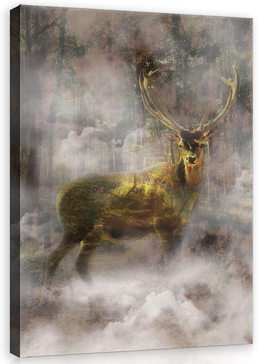 Forwall Bilder Canvas Hirsch Tiere Vertikal Modern Schlafzimmer Wohnzimmer Leinwandbilder Wandbild K