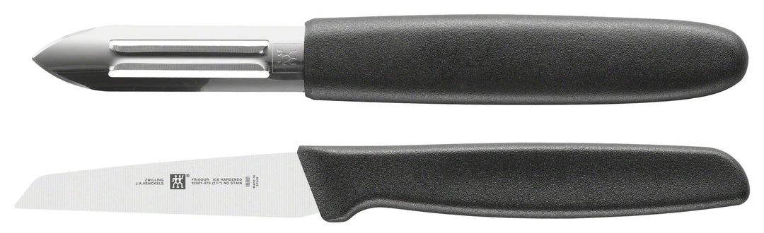 ZWILLING Twin Grip Gemüsemesser - (Gemüsemesser 7 cm und Schälmesser 6,5 cm), Kunststoffgriff, Schwa