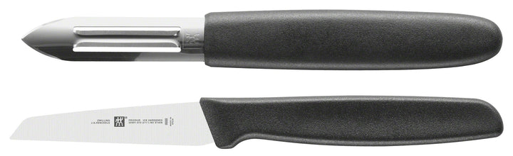 ZWILLING Twin Grip Gemüsemesser - (Gemüsemesser 7 cm und Schälmesser 6,5 cm), Kunststoffgriff, Schwa