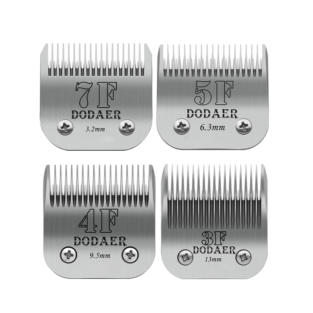 DODAER Grösse 7F/5F/4F/3F, abnehmbare Fellpflege-Klingen aus Edelstahl, kompatibel mit Andis, Oster