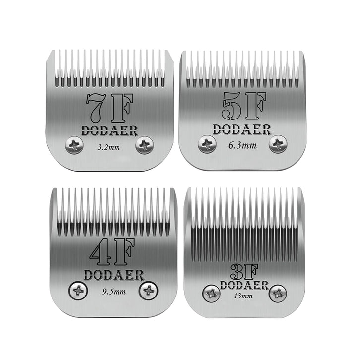 DODAER Grösse 7F/5F/4F/3F, abnehmbare Fellpflege-Klingen aus Edelstahl, kompatibel mit Andis, Oster