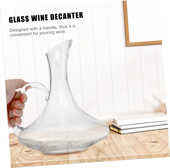 TOYANDONA Weinkaraffe Aus Glas 1500 Ml Mit Griff Kreativer Rotwein Dekanter Transparente Glaskaraffe