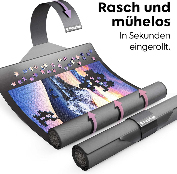 Puzzlup Puzzlematte bis 1500 Teile - 66 x 120 cm - Premium Puzzle Rolle für 500, 1000 und 1500 Teile