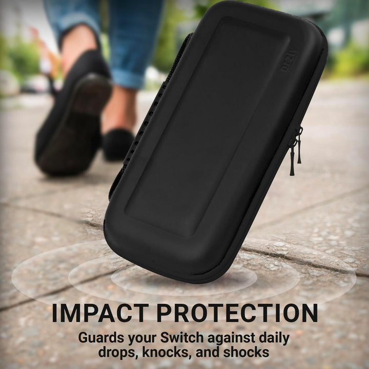 Orzly Tragetasche Kompatibel mit Nintendo Switch und New Switch OLED-Konsole - Schwarze schützende H