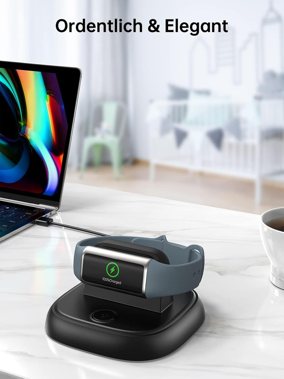 LVFAN Ladegerät für Fitbit Charge 6, Ladekabel mit Reset Taste, Schnell Ladegerät Ständer Smartwatch