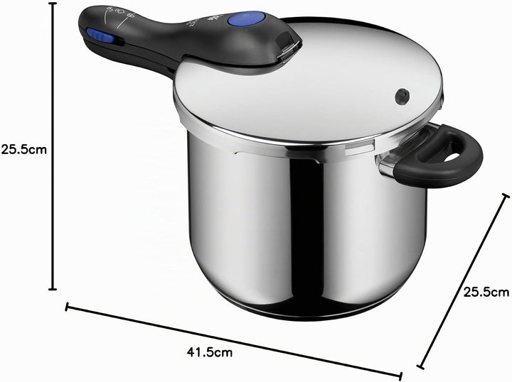 WMF Perfect Plus One Pot Schnellkochtopf Induktion 6,5l, Dampfkochtopf mit Flammschutz, grosses Koch