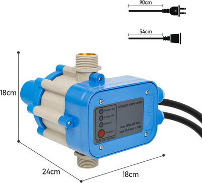 Lospitch Pumpensteuerung mit Kabel, Druckwächter Druckschalter 10 bar mit Baranzeige Druckschalter,