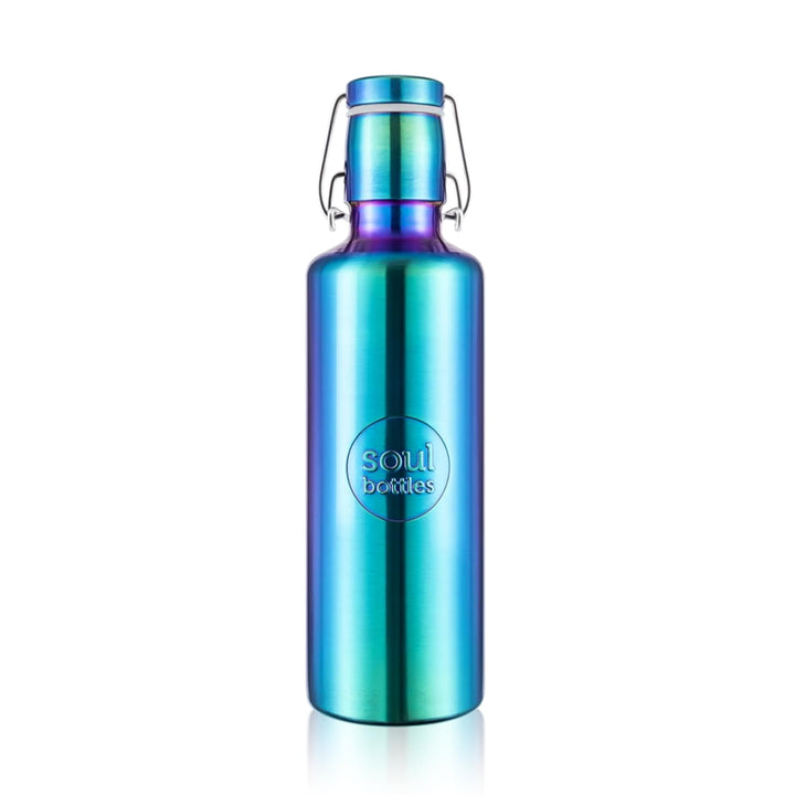 soulbottles Edelstahl-Trinkflasche 750 ml utopia • im Regenbogen-Design • 100% plastikfrei • federle
