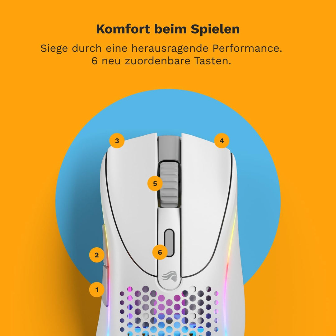 GLORIOUS Gaming Model D 2 Wireless Gaming Mouse - superleicht 66g, bis zu 210h Batterie, 26K Opt. Se