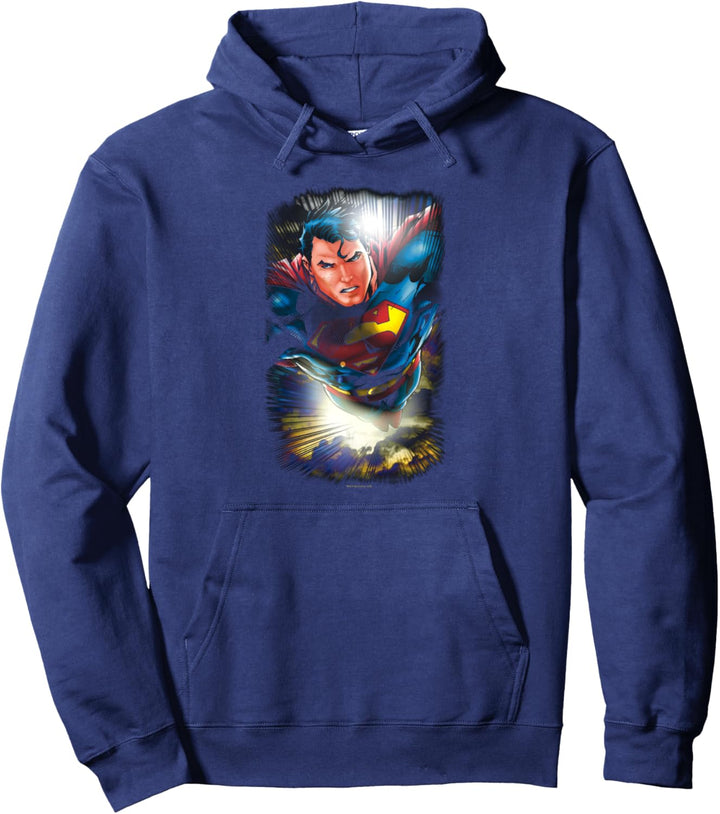 Superman In the Sky Character Pullover Hoodie