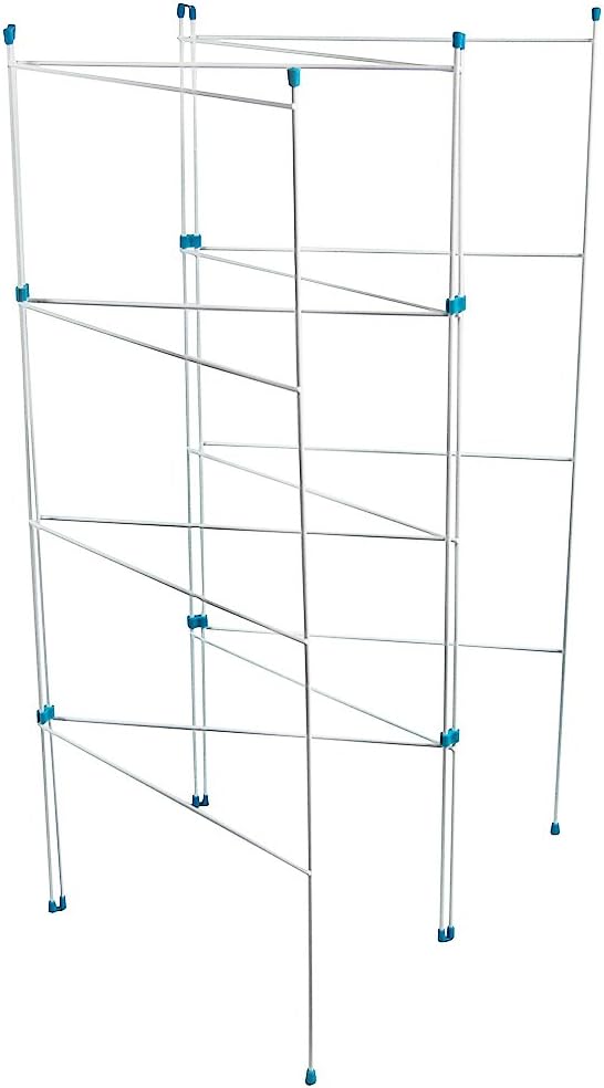Home Vida 4 Fold Airer, White by Home Vida H 110 x W 207 x D 3 cm, H 110 x W 207 x D 3 cm