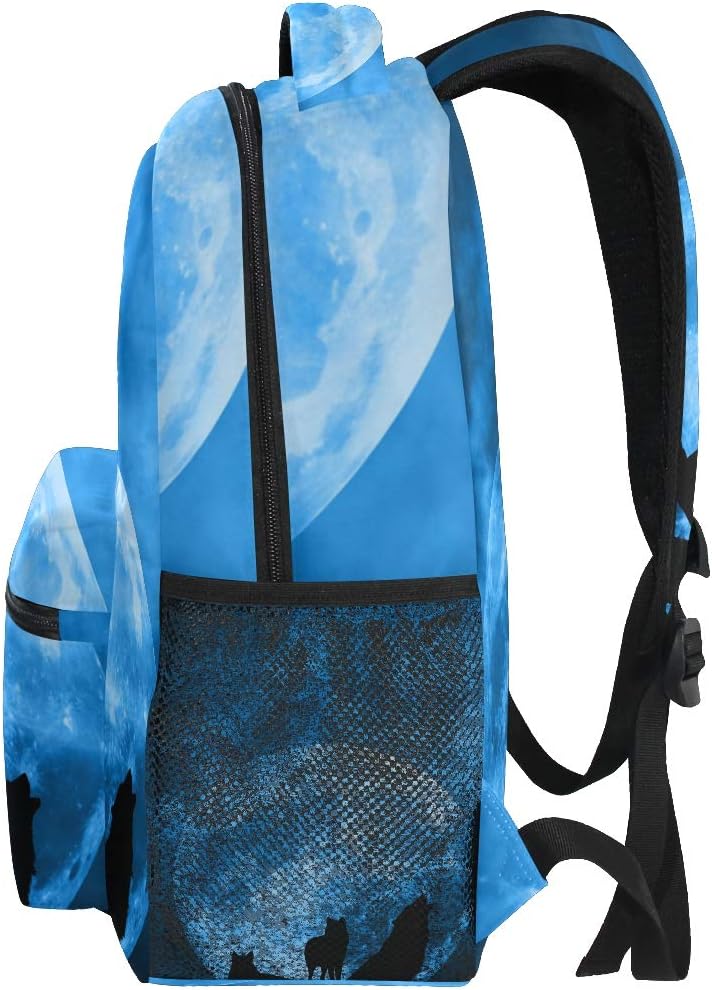 Wolfskunstraum Schulter Rucksack Bookbag für Teen Jungen Mädchen Kinderrucksack Laptop Büchertasche