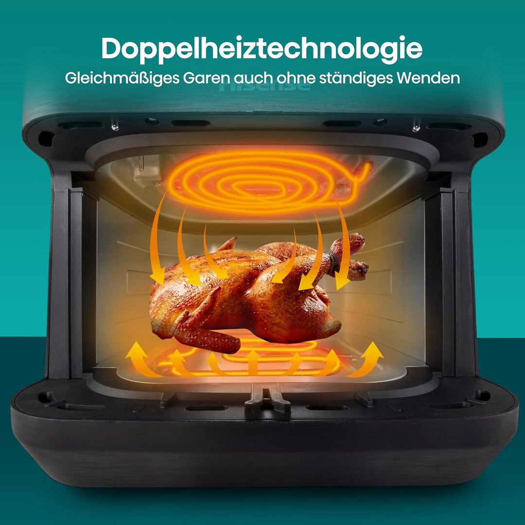 Hisense HAF2100DCD Heissluftfritteuse /2100 W /7,7 L Kapazität /10 voreingestellte Programme/Antihaf