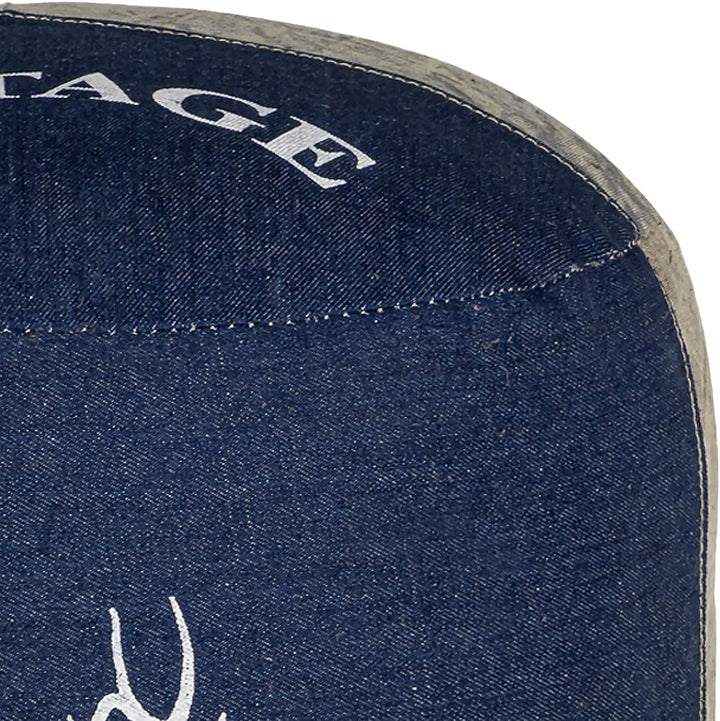WOMO-DESIGN Sitzpouf Jacksonville Ø35x43cm, Natur/Blau, Unikat, handgefertigt aus Segeltuch/Jeans, B