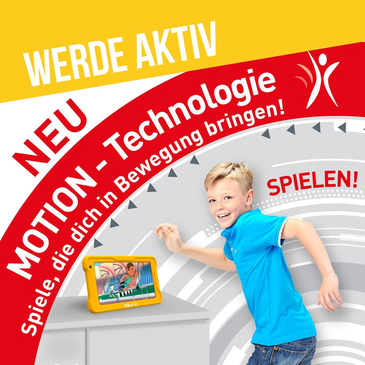 KURIO Kinder Tablet ab 3 Jahren – KiKa Lerntablet für Vorschulkinder mit Silikon-Schutzhülle, 32 GB