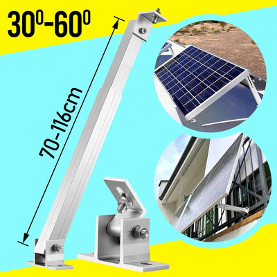 Aufständerung Solarmodul Halterung Balkonkraftwerk Flachdach PV VERSTELB 15-60° (2 Paneele SET 30°-6