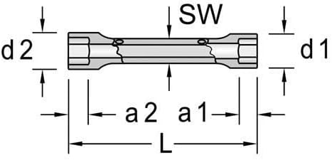 Doppelsteckschlüssel 626 SW 32x36mm L.225mm massiv Bohrungs-D.29,0/30,5mm GEDORE, 32x36