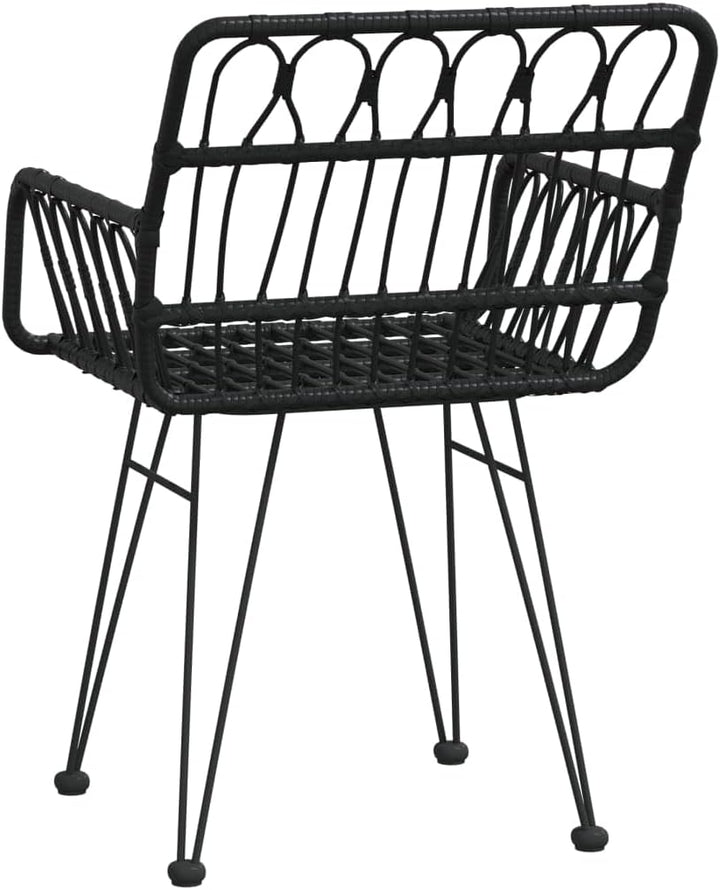 vidaXL Gartenstühle 2 STK. mit Armlehnen Schwarz 56x64x80 cm PE-Rattan, Schwarz