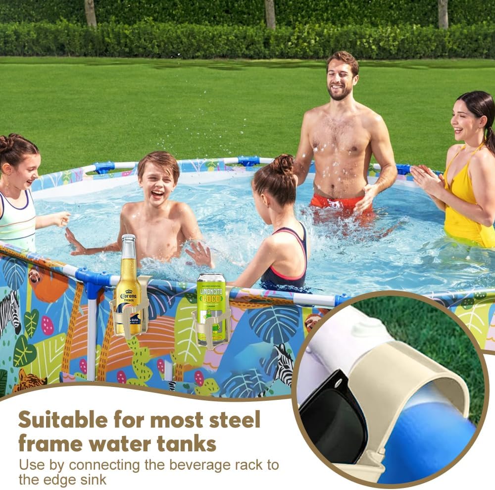 4 Stück Getränkehalter Poolrand, Pool Becherhalter Wasserbecher-Hängehalter Getränke Halterung Pools
