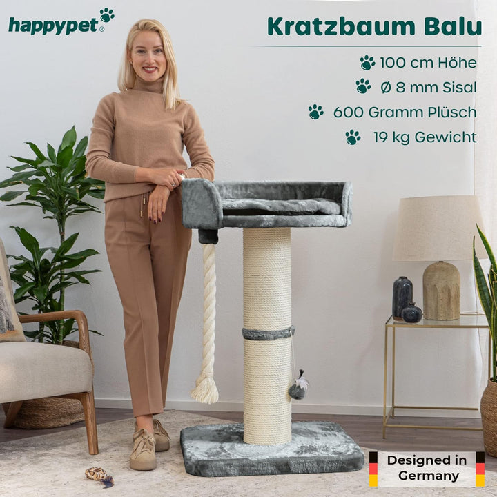 HAPPYPET Premium Kratzbaum 'Balu' Grosse Katzen Stabil - Katzenbaum, Kletterbaum, für Maine Coon, Ra