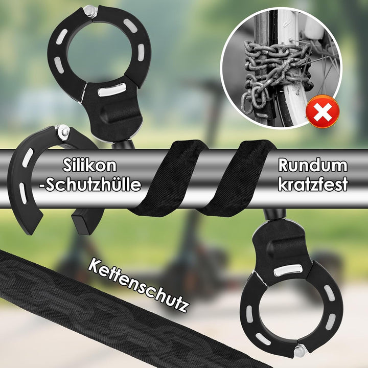 E Scooter Schloss mit 3L Wasserdichter Tasche, Handschellenschloss mit Schlüssel, Elektroroller-Fahr