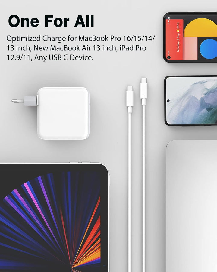 Mac Book Pro Ladegerät, 96W USB C Ladegerät mit Ladekabel MacBook USB C für MacBook Pro 16/15/ 14/13