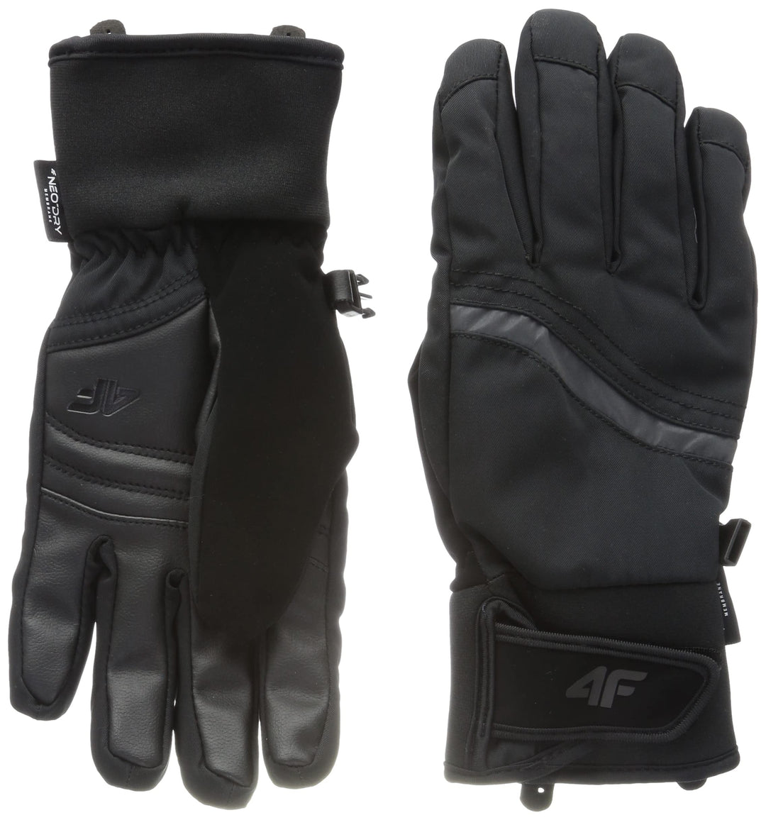 4F Damen Jeans Ski Gloves Red004 M Schwarz, M Schwarz