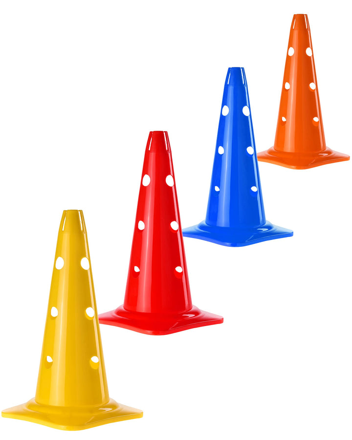 Kombi Kegel 40 – 4er Set – für den Aufbau von Hürden- oder Slalom-Parcours für Agility-Training – Sp