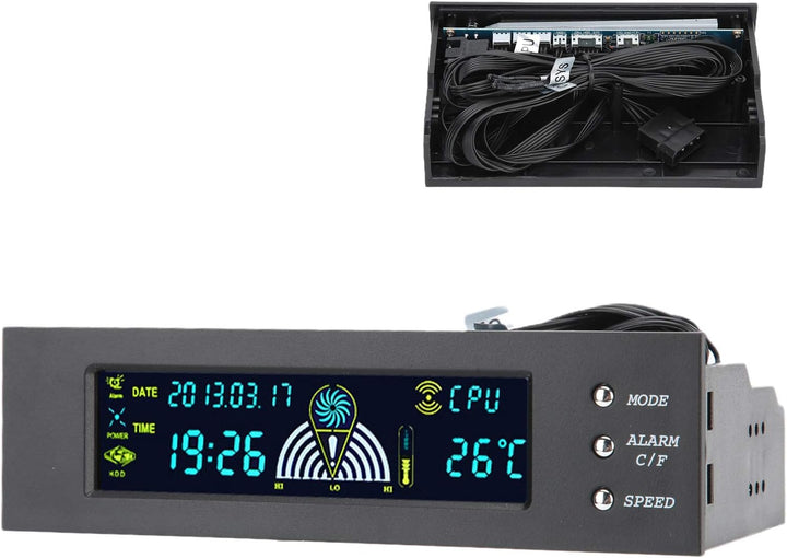 5,25-Zoll-STW?5023-LCD-Display-Lüftergeschwindigkeitsregler für Computer mit CPU/HDD/SYS-Temperaturr