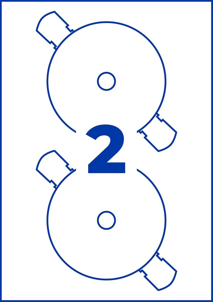 AVERY Zweckform L7676-100 selbstklebende CD-Etiketten (200 blickdichte CD-Aufkleber, Ø 117mm auf A4,