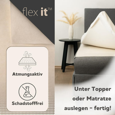 Flex it - flexTopp 100x200 cm Antirutschmatte für Bett Matratzen Befestigung Topper Matratze Lattenr