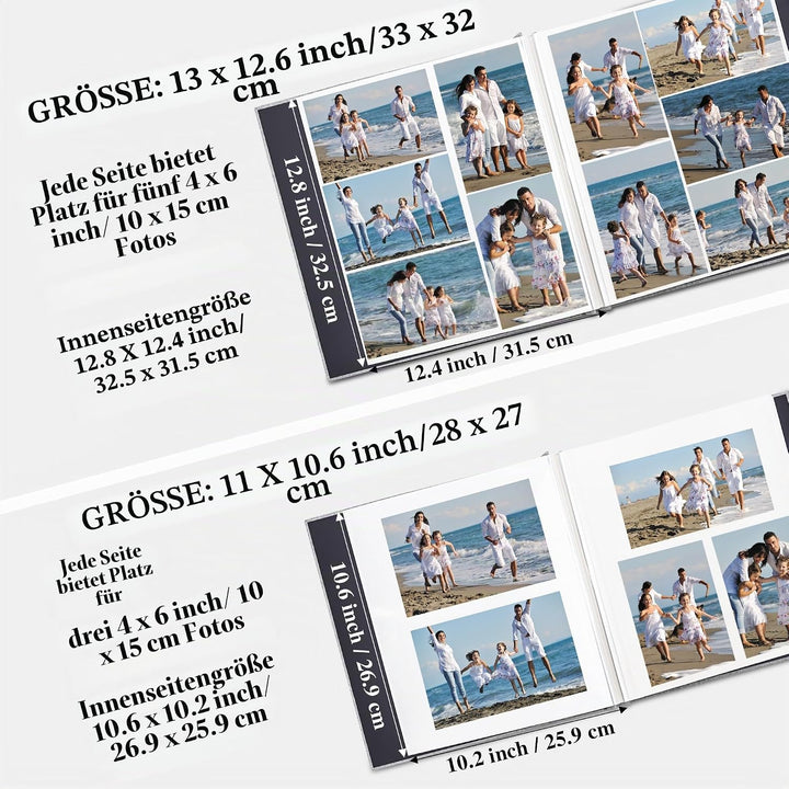Yopih Selbstklebende 10x15 Fotoalbum Einkleben und zum Selbstgestalten Gross leinen Photoalbum mit 4