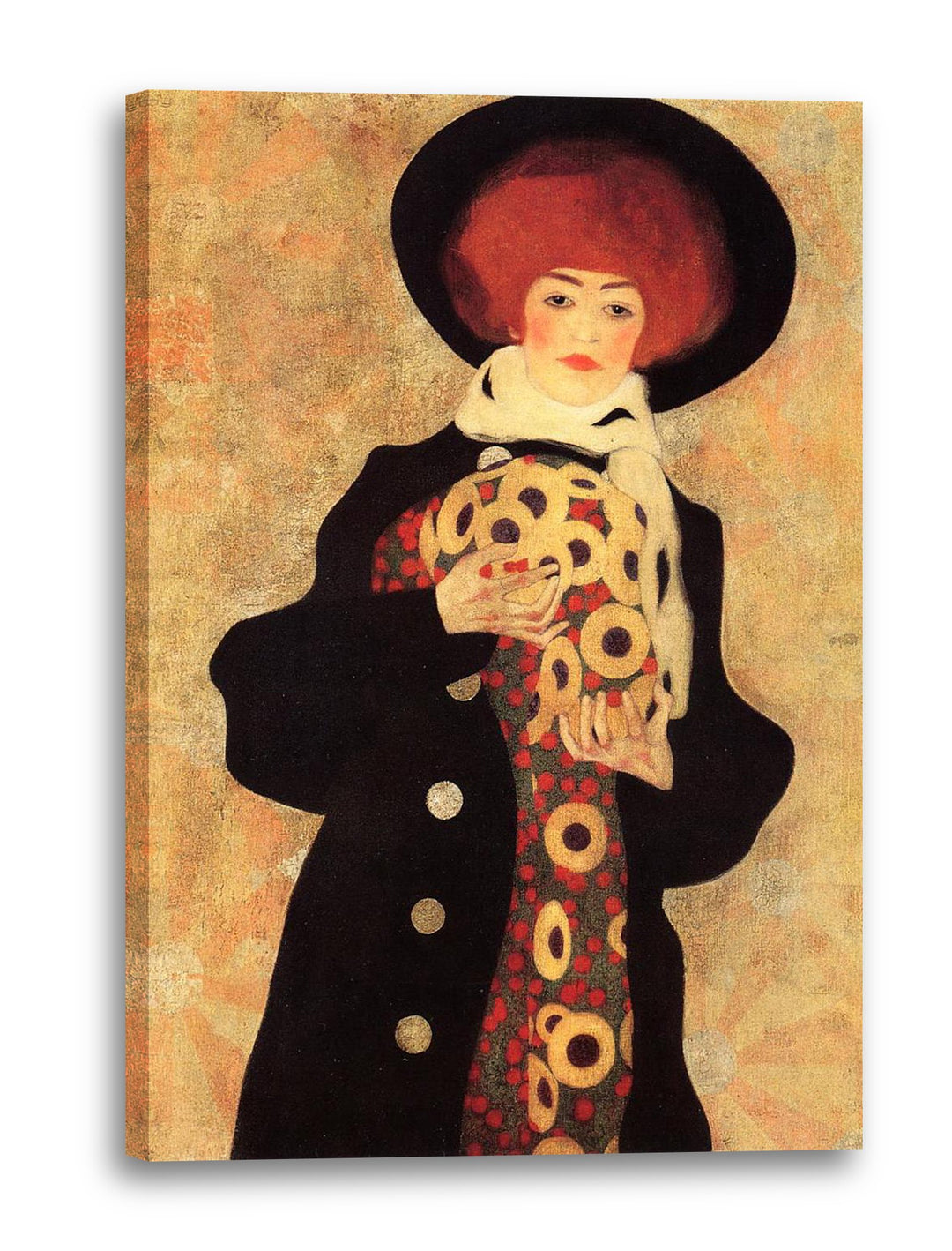 Printed Paintings Leinwand (60x80cm): Egon Schiele - Frau mit schwarzem Hut 60x80 cm, 60x80 cm