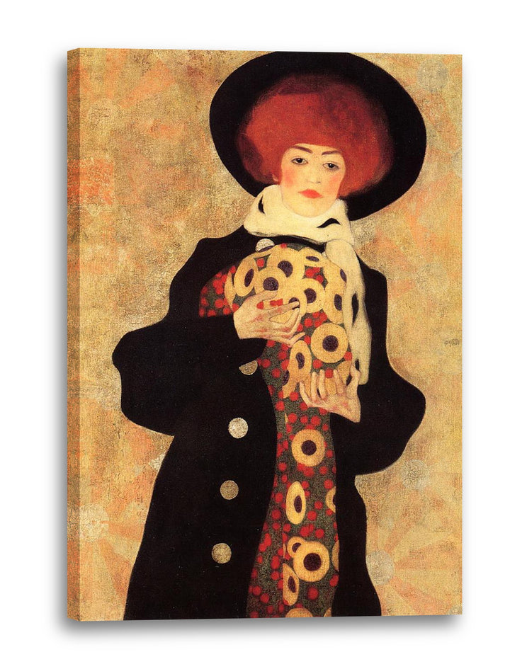 Printed Paintings Leinwand (60x80cm): Egon Schiele - Frau mit schwarzem Hut 60x80 cm, 60x80 cm