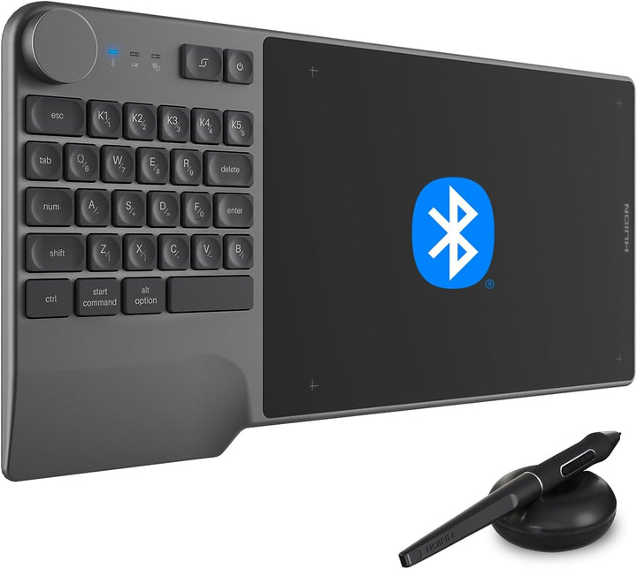 HUION Grafiktablett Inspiroy Keydial KD200 Bluetooth 5.0 8,9 x 5,6 Zoll Stifttablett kombiniert mit