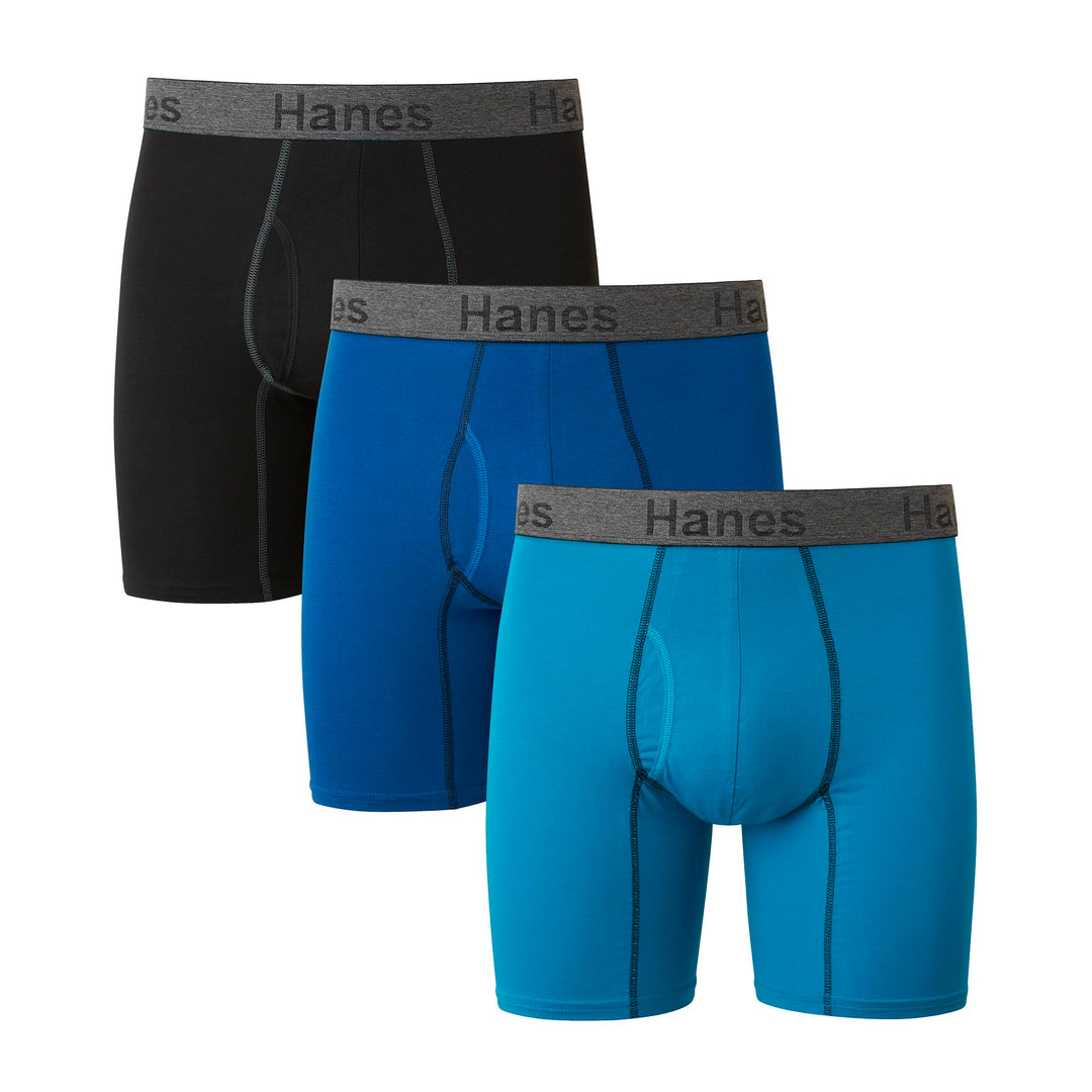 Hanes Herren Herren Comfort Flex Fit Boxershorts, Ultraweicher Stretch, Langes Bein und Normales Bei