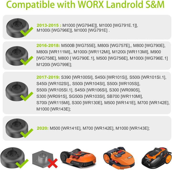 Evenlinkics mähroboter zubehör-6 Rasen Rakel mähroboter messerteller,Kompatibel mit Worx S&M(bis BJ