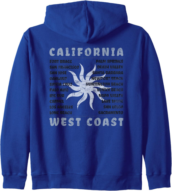 California West Coast Front Back Kapuzenjacke