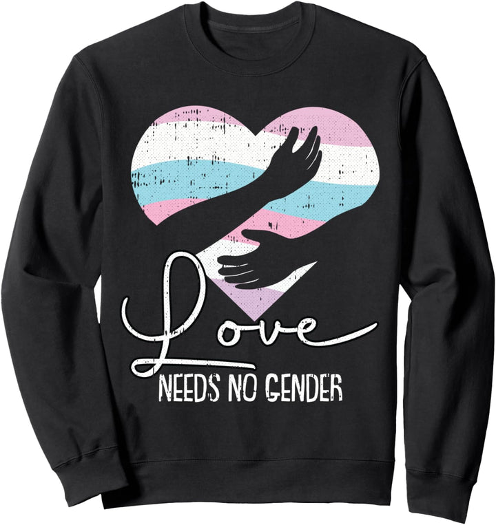 Love Needs No Gender Intersexual Pride Heart LGBT-Q Ally Sweatshirt