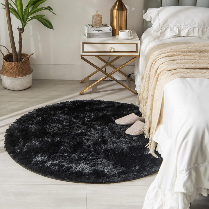 CHOSHOME Runden Teppiche Rund 150CM Weich Gross rutschfest Waschbar Teppich Wohnzimmer Hochflor Tepp