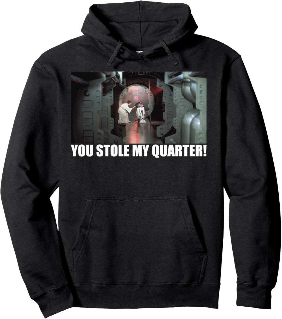 Star Wars Princess Leia & R2-D2 You Stole My Quarter Pullover Hoodie