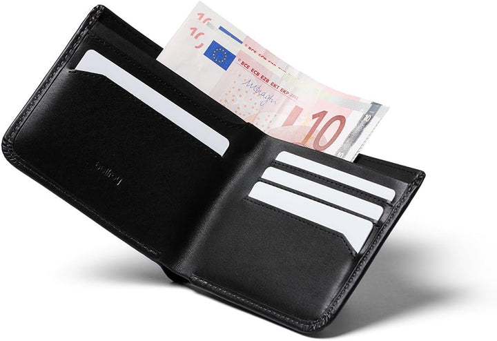 Bellroy Hide & Seek – dünne, klassische Lederbörse, optionaler RFID-Schutz (max. 12 Karten plus Sche