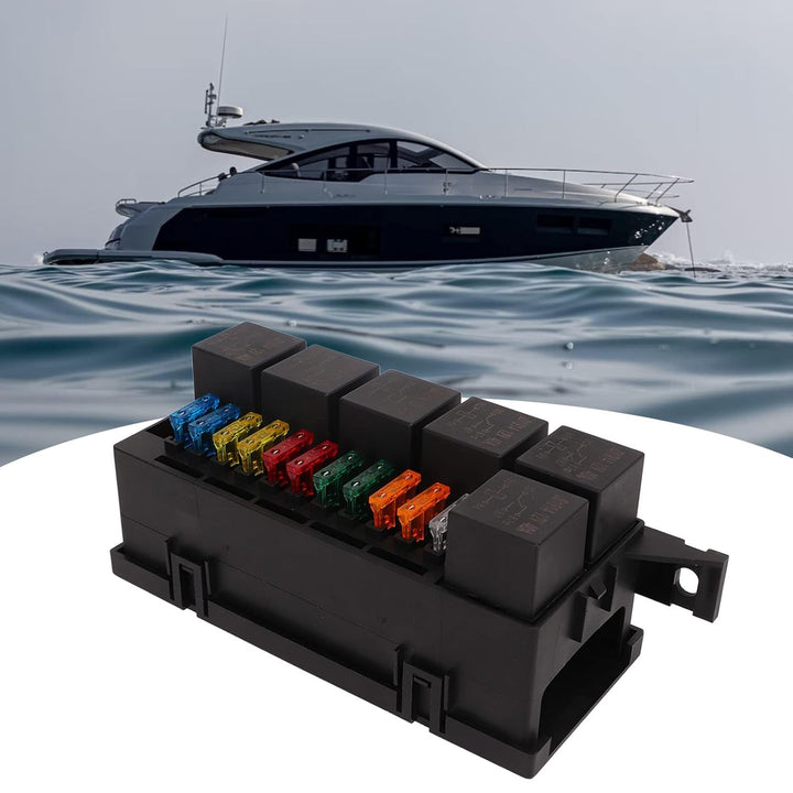 Focket 12V Sicherung Relais Box, 6 Relais 11 ATC ATO 52 Crimp Klemmen Universal wasserdichte Sicheru