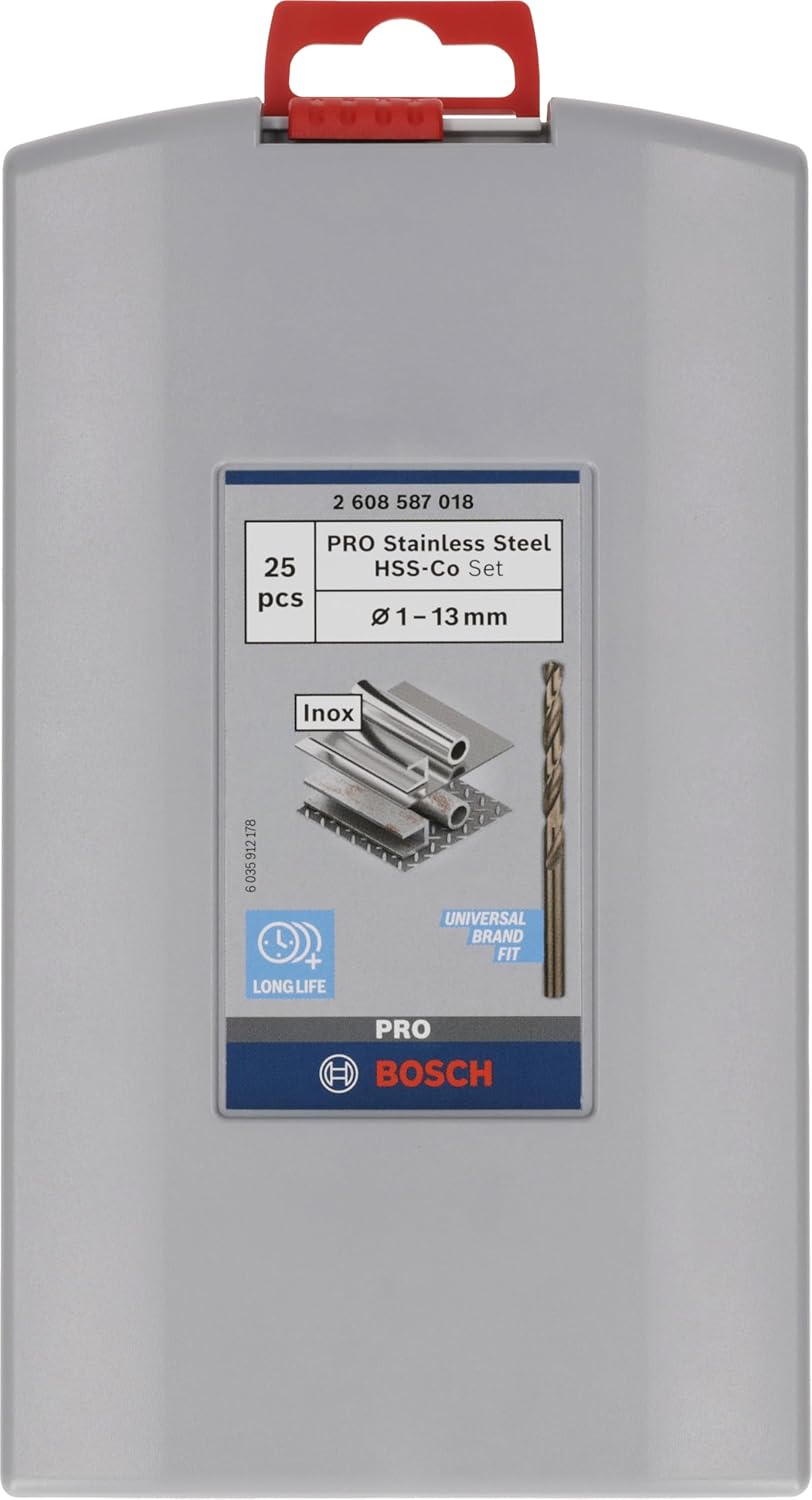 Bosch Professional 25tlg. Metallbohrer-Set HSS-Cobalt ProBox (für Edelstahl, Zubehör Bohrschrauber)
